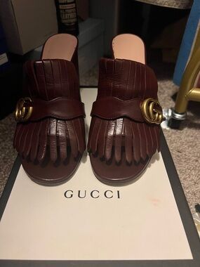Gucci Gucci Marmont GG Fringe Mule 41